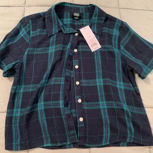 Plaid Short Sleeve Button Up